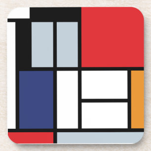 Posavasos Piet Mondrian - Composición con el plano rojo gran