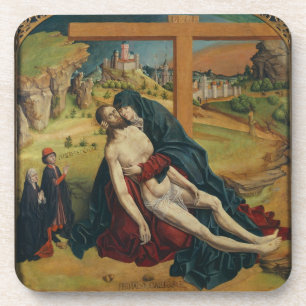 Posavasos Pieta con dos donantes (aceite en el panel)