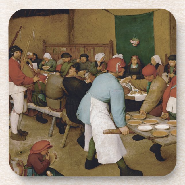 Posavasos Pieter Bruegel, el anciano - Boda campesino (Frente)