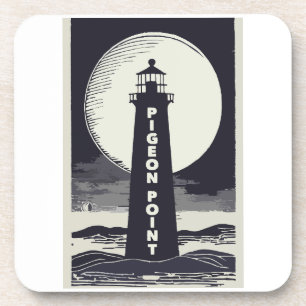 Posavasos Pigeon Point Lighthouse California Moon