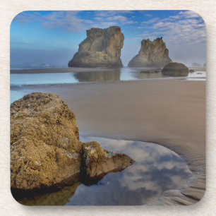 Posavasos Pilas de mar en la playa de Bandon en Bandon, Oreg
