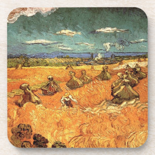 Posavasos pilas de trigo con Reaper de Vincent van Gogh