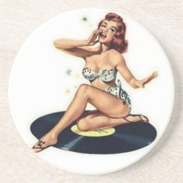 Posavasos Pin encima del chica que se sienta en expediente