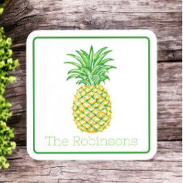 Posavasos Piña amarillo perrito personalizada