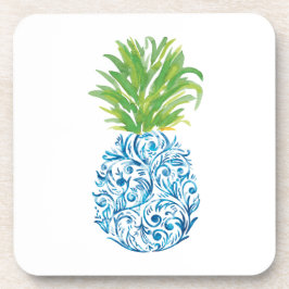 Posavasos Piña Chinoiserie Azul Blanco Elegante