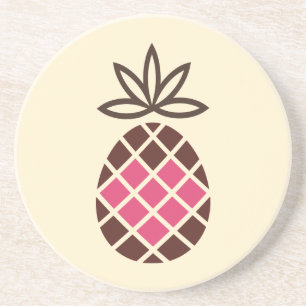 Posavasos Piña de chocolate con corazón rosa