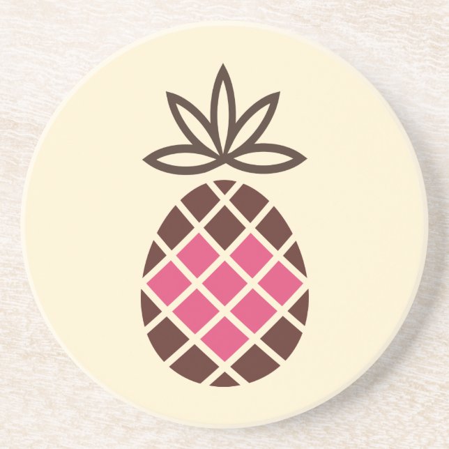Posavasos Piña de chocolate con corazón rosa (Frente)