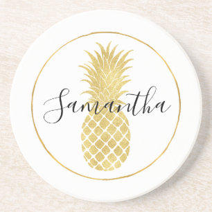 Posavasos Piña glamorosa del oro
