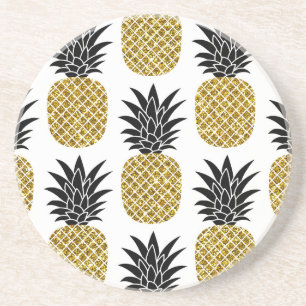 Posavasos Piñas de oro: sin soldadura blanca de mano.