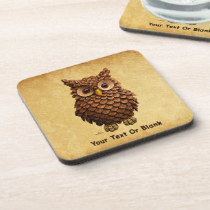 Posavasos Pine Cone Owl