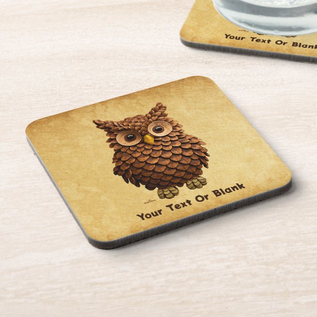 Posavasos Pine Cone Owl (Lado Izquierdo)