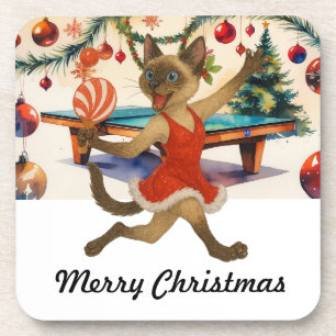 Posavasos Ping Pong Navidad Temático para amantes de gatos s