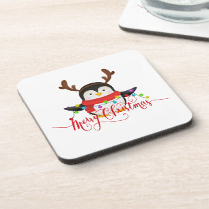 Posavasos pingüino de Navidad