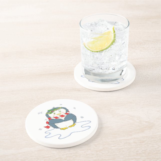 Posavasos Pingüino Navidades Adorables (Lado)