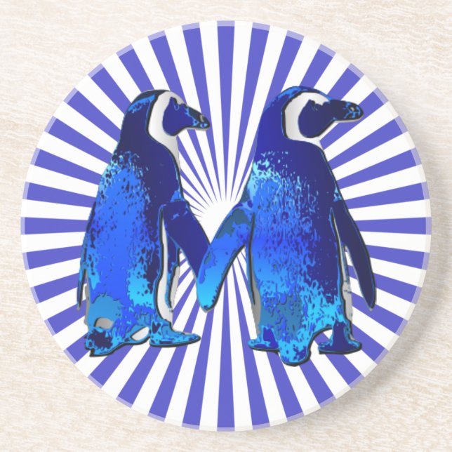 Posavasos Pingüinos enamorados - (Frente)