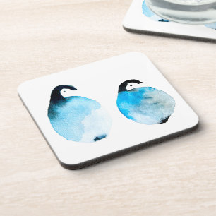 Posavasos Pingüinos lindos acuarela