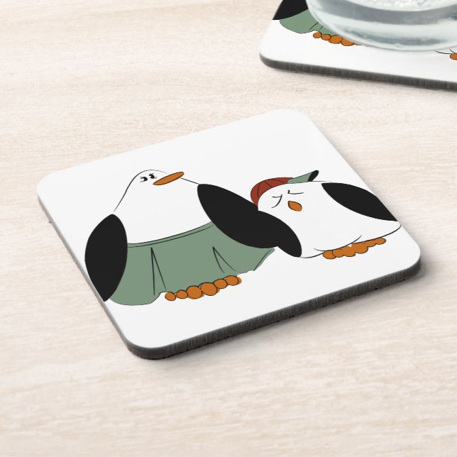 Posavasos Pingüinos Personalizados Cute (Lado Izquierdo)