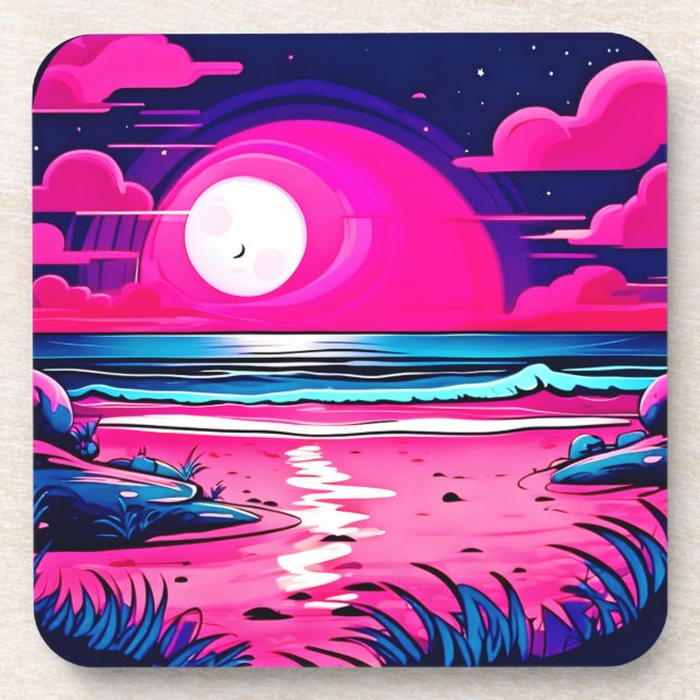 Posavasos Pink Beach Sky (Frente)