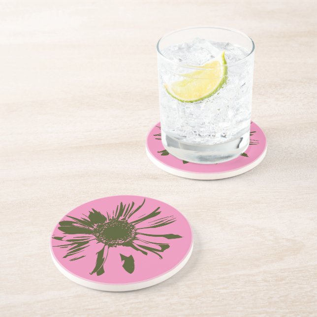 Posavasos Pink Daisy Gerbera Flower (Lado)