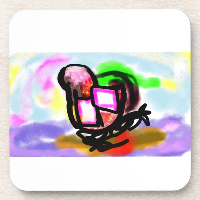 Posavasos Pink flamingo joy love  (Frente)