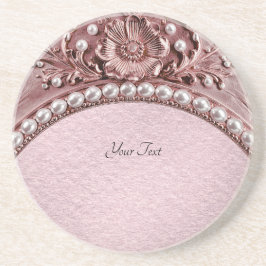 Posavasos Pink Flower Sandstone Coaster
