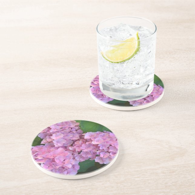 Posavasos Pink Hortensia hidrangea flores (Lado)