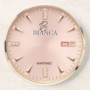 Posavasos  Pink Luxury Watch Elegant Gold and Silver Women's