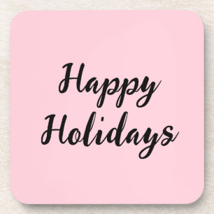 Posavasos Pink pastel felices vacaciones Navidades estilo si