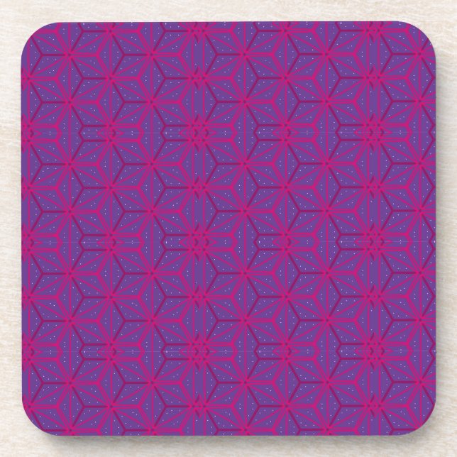 Posavasos Pink retro geometric pattern  (Frente)
