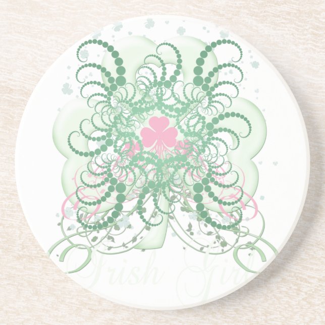 Posavasos Pink SHamrock irlandés (Frente)