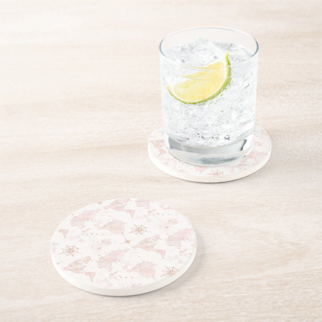 Posavasos Pink World Map (Lado)