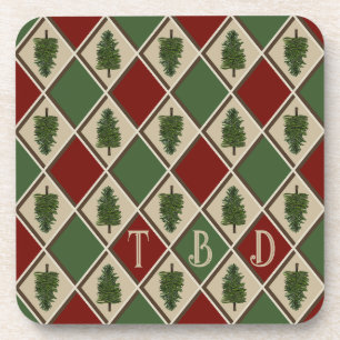 Posavasos Pinos y Harlequin Plastic Coaster