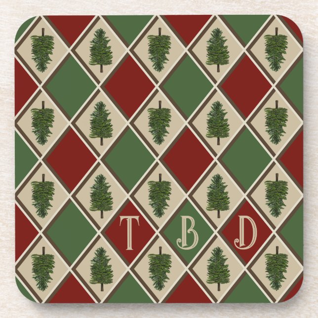 Posavasos Pinos y Harlequin Plastic Coaster (Frente)