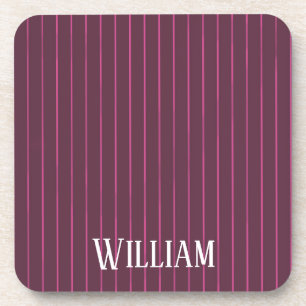 Posavasos Pinstripes burdeos personalizadas
