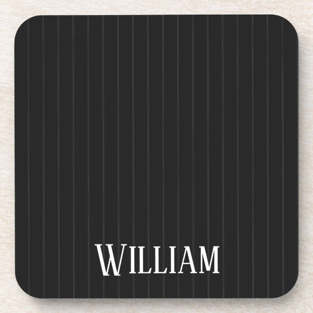 Posavasos Pinstripes negras personalizadas (Frente)