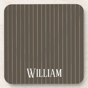 Posavasos Pinstripes retro castaño personalizado