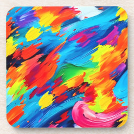 Posavasos Pintado alegre de explosión de color