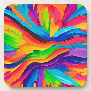 Posavasos Pintado de remolino arco iris
