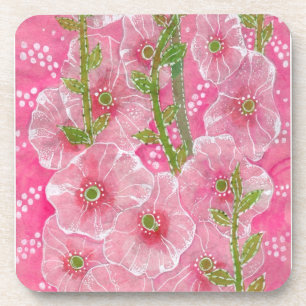 Posavasos Pintado Floral de flores de malva aguda