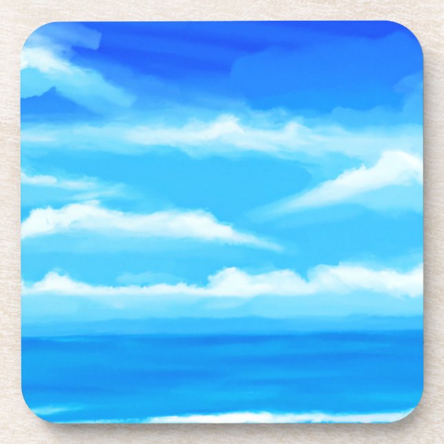 Posavasos Pintado majestuoso del cielo azul (Frente)