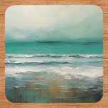 Posavasos Pintado verde Verde azulado moderno de océano en l<br><div class="desc">Este diseño se puede personalizar eligiendo la opción Editar diseño. También puede transferir a otros artículos. Póngase en contacto conmigo en colorflowcreations@gmail.com o utilice la opción de chat en la parte superior de la página si desea tener este diseño en otro producto o necesita ayuda. Ver más de mis diseños...</div>