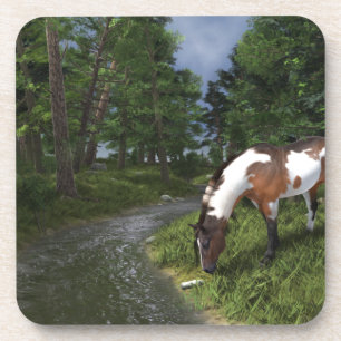Posavasos Pintar caballo por flujo forestal