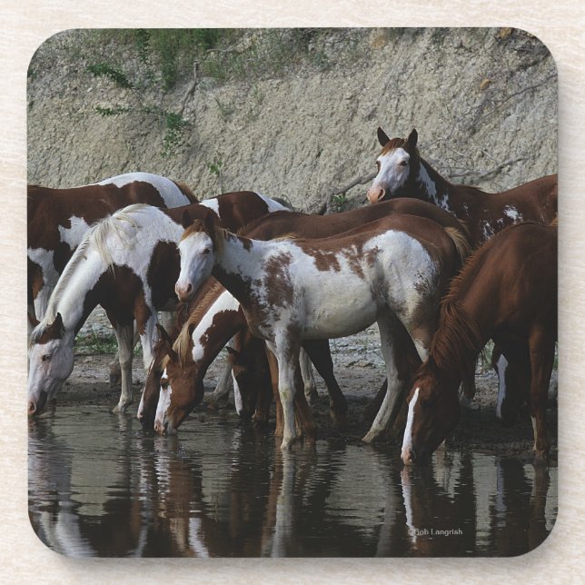 Posavasos Pinte la consumición de los caballos (Frente)