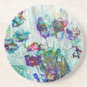Posavasos Pintura abstracta de colibrí