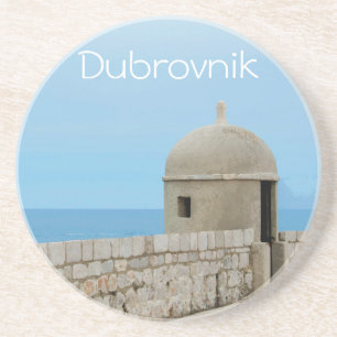 Posavasos Pintura acuarela del muro de la ciudad de Dubrovni
