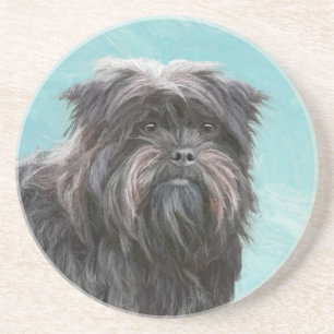 Posavasos Pintura Affenpinscher - Arte Perro Original Cuto
