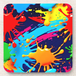 Posavasos Pintura animada de neón en expresión fluida