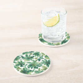 Posavasos Pintura botánica floral acuarela Jardín Verde