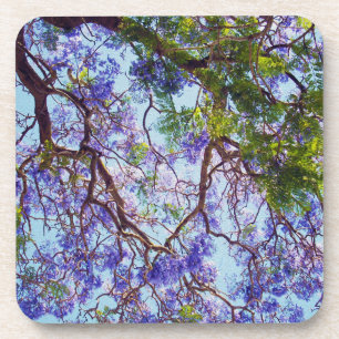 Posavasos Pintura de aceite de arbol de Jacaranda morado,