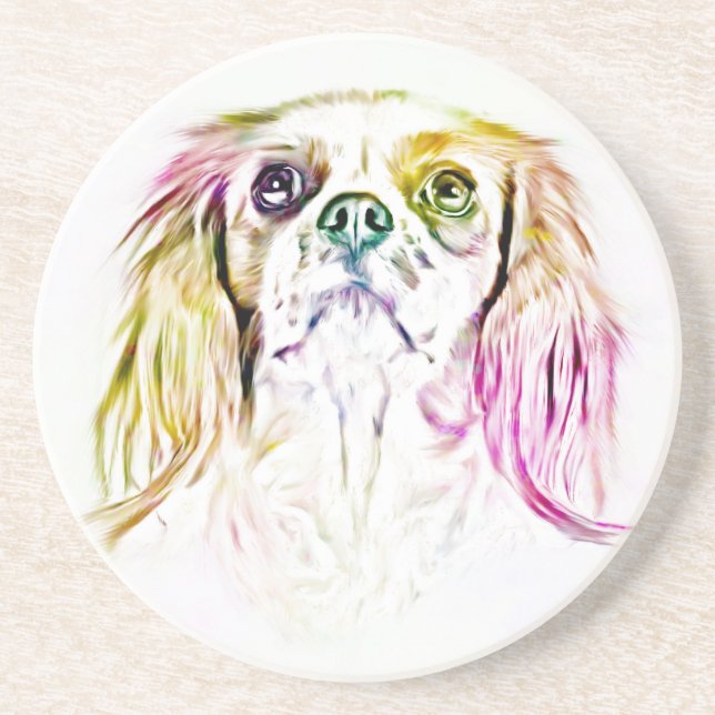 Posavasos Pintura de arte canino Cavalier King Charles Spani (Frente)